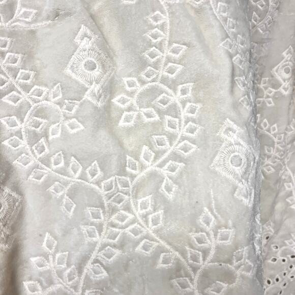 Women's 0X Plus Size John Mark embroidered velvet boho tunic top ivory - Picture 4 of 4